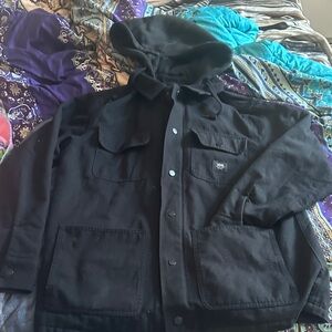 Vans Men's Black Hooded Shirt Jacket